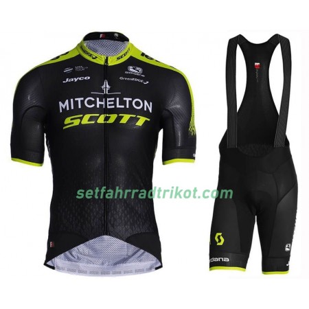Fahrradbekleidung Radtrikot Kurzarm + Trägershorts 2019 Mitchelton-Scott N001